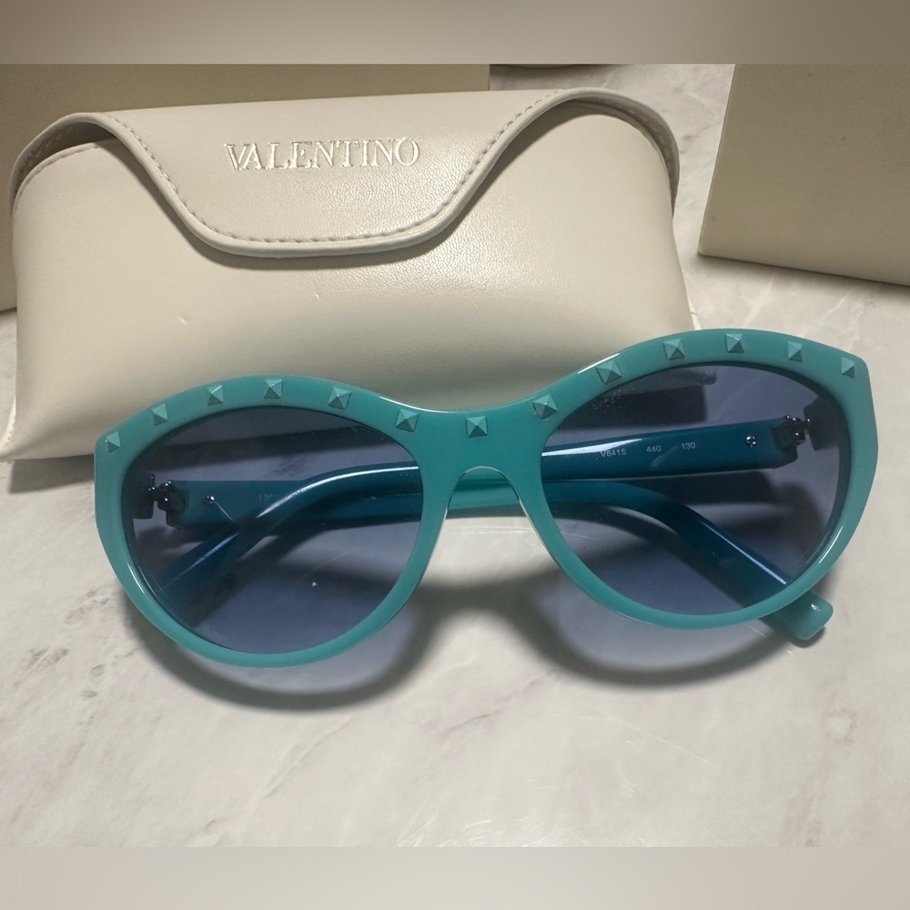 Valentino Aqua Rockstud Sunglasses